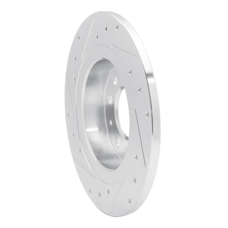 Pontiac Solstice Brake Rotor (1) - Rear Right - R1 Concepts - Drilled & Slotted - Silver - `06-`10